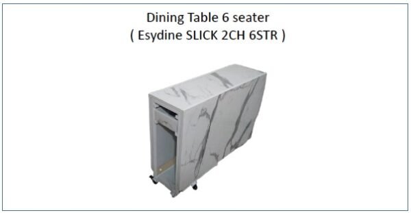 Dining Table 6 seater with 2 drawers and 2 chairs